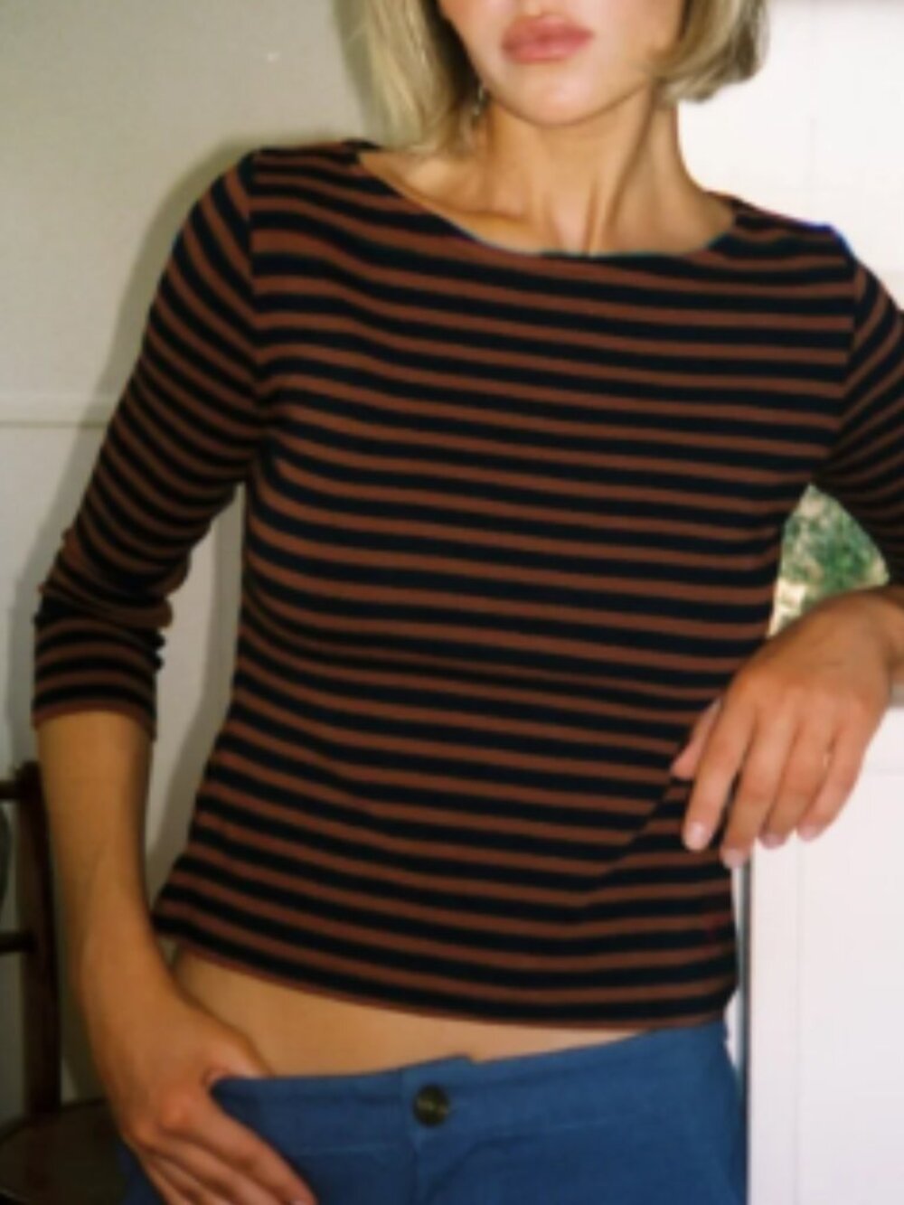 Nia Top Tobacco Stripe - Lisa Says Gah